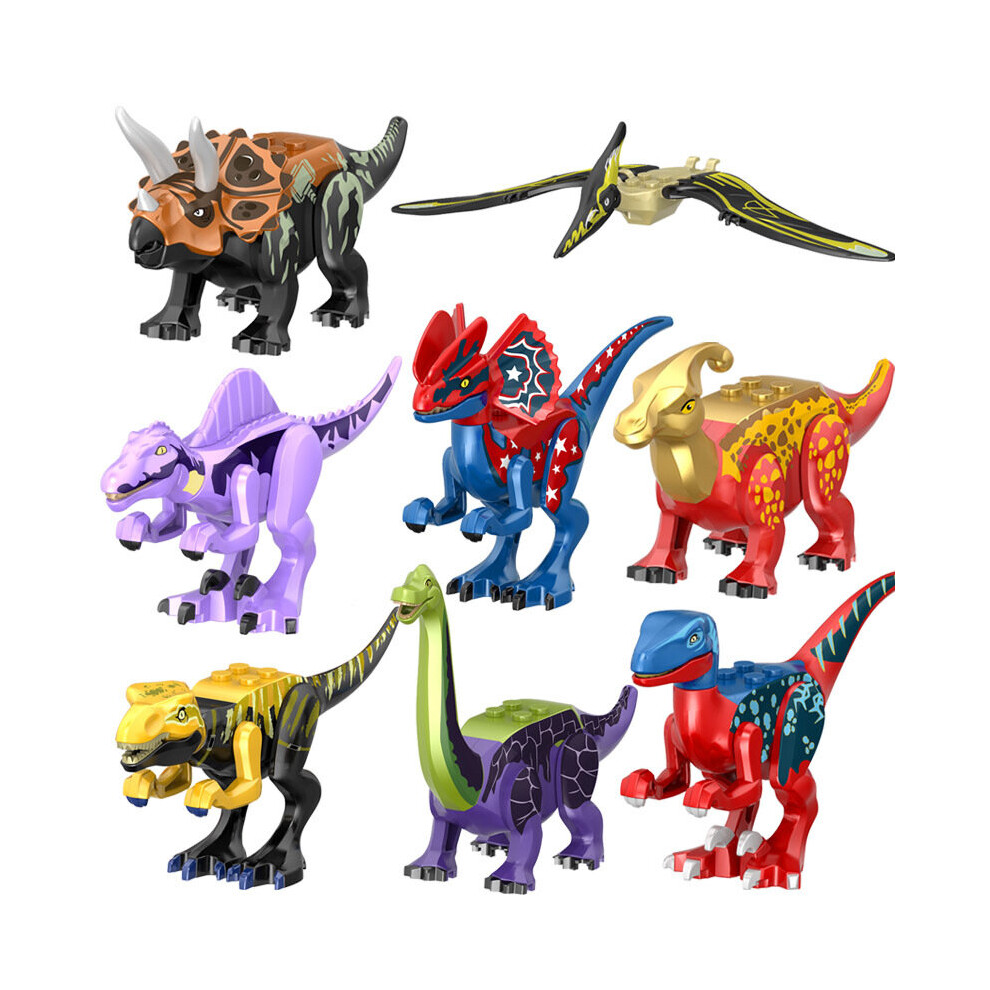 (Style J  8pcs) Large Dinosaur Figure Big Size Indominus T Rex Blocks Lego Toys