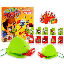 (Green) Tic Tac Tongue Game Chameleon Game Lizard Spit Tongue Toy Party Family Game