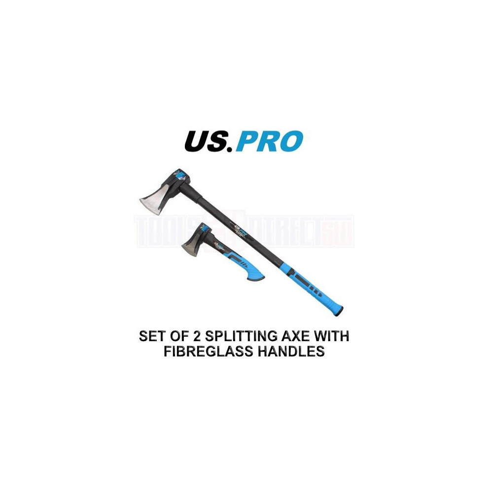 US PRO Tools 2PC Splitting Axes With Fibreglass Handle Log Splitting Maul 1KG & 3.7KG 4539