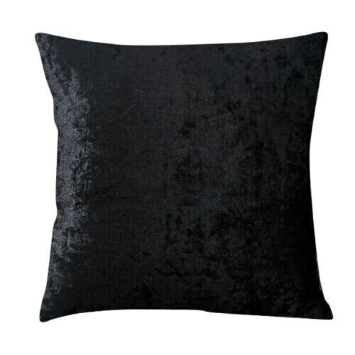 (24 x 24 inches (60 x 60 cm), Black) Crushed Velvet Cushion Covers Throw Pillow Case