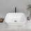 Living And Home Square Countertop Bathroom Sink Bowl White 1