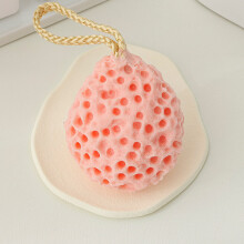 (Pink/3pcs) 3 Pack Natural Fiber Soft Body Bath Sponge Honeycomb Texture Gentle Soothing Exfoliating for Adults Kids Daily Care Bathroom Supplies