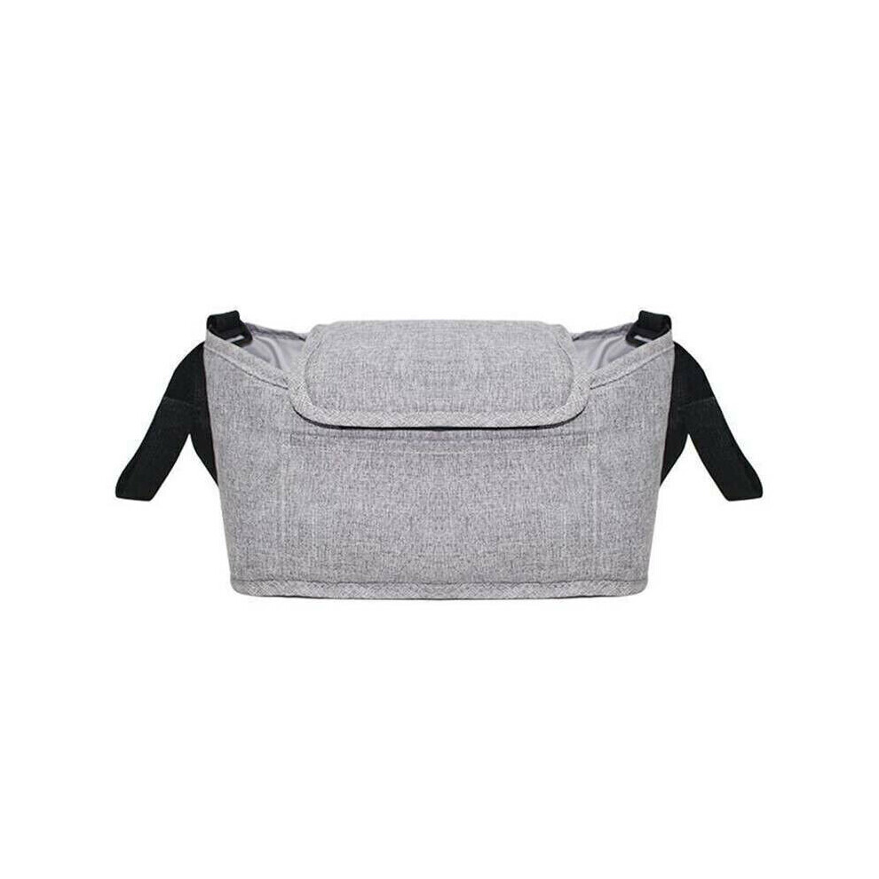 ( ) Pram Pushchair Baby Organiser Mummy Bag Buggy Cup Bottle Holder Grey Mdsrjone