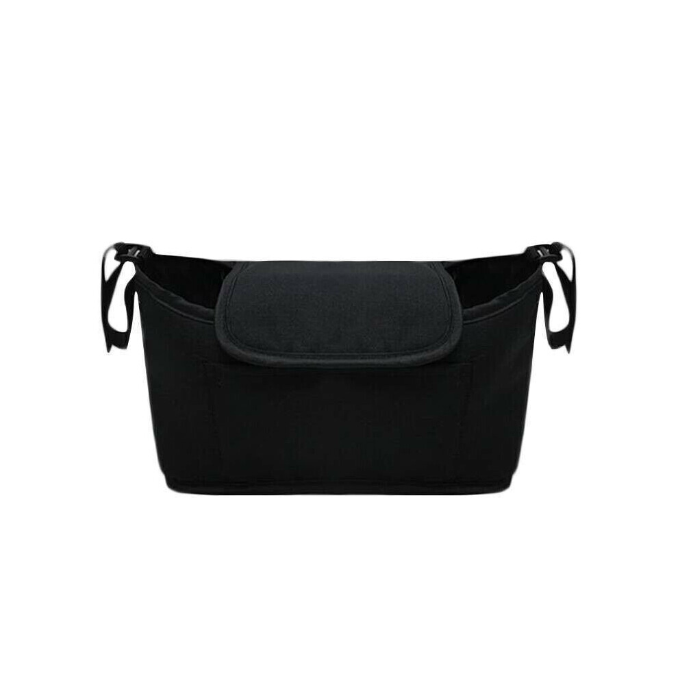 ( ) Pram Pushchair Baby Organiser Mummy Bag Buggy Cup Bottle Holder Black Mdsrjone