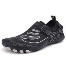 (Black, UK 10) Mens Womens Kids Water Shoes Beach Quick Dry Barefoot Swim Shoes Aqua Socks