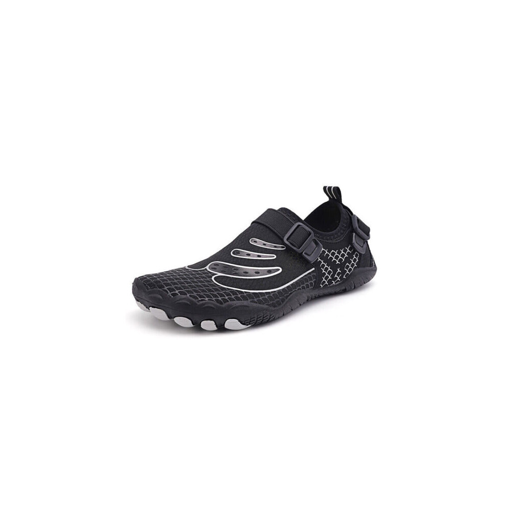 (Black, UK 11) Mens Womens Kids Water Shoes Beach Quick Dry Barefoot Swim Shoes Aqua Socks