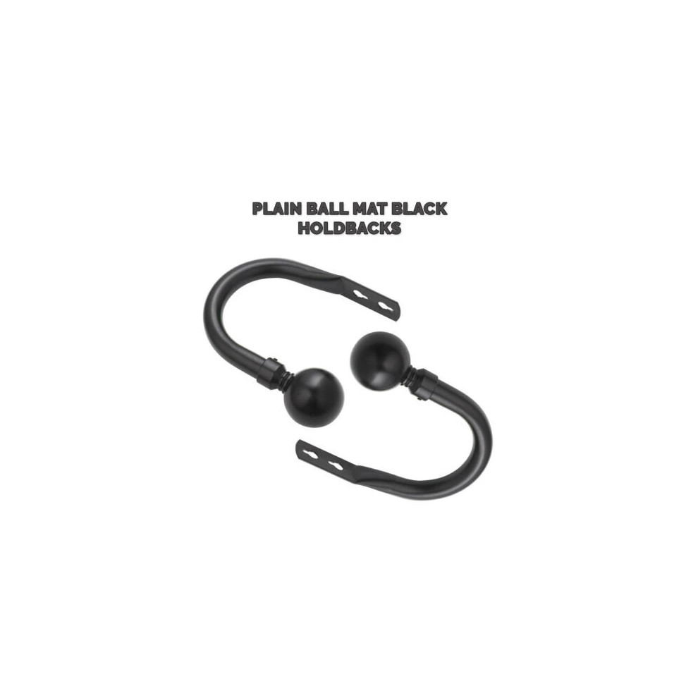 (Hold Back (10cm), Mat Black - Plain Ball) Classic Extendable Metal Curtain Pole Finials Rings & Rod Fittings-image-OPC-PBF7MRX-NEW