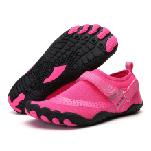 (Rose Red #01, UK 7) Mens Womens Kids Water Shoes Beach Quick Dry Barefoot Swim Shoes Aqua Socks