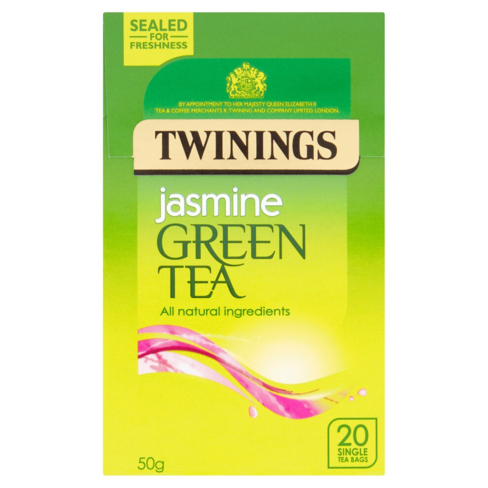 Twinings Jasmine Green Tea 20 Single Tea Bags 50g (Pack of 8)