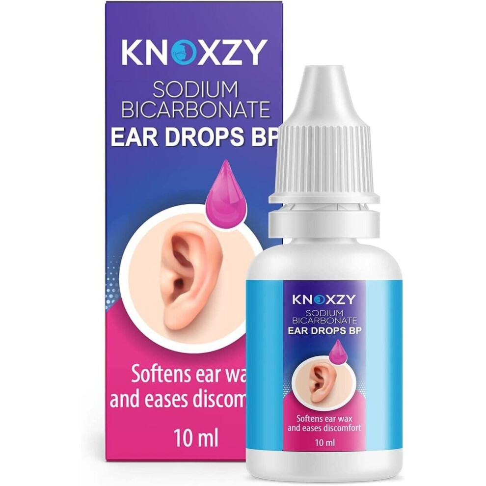 Knoxzy Sodium Bicarbonate Ear Drops 10Ml For Ear Wax & Ear Pain Relief