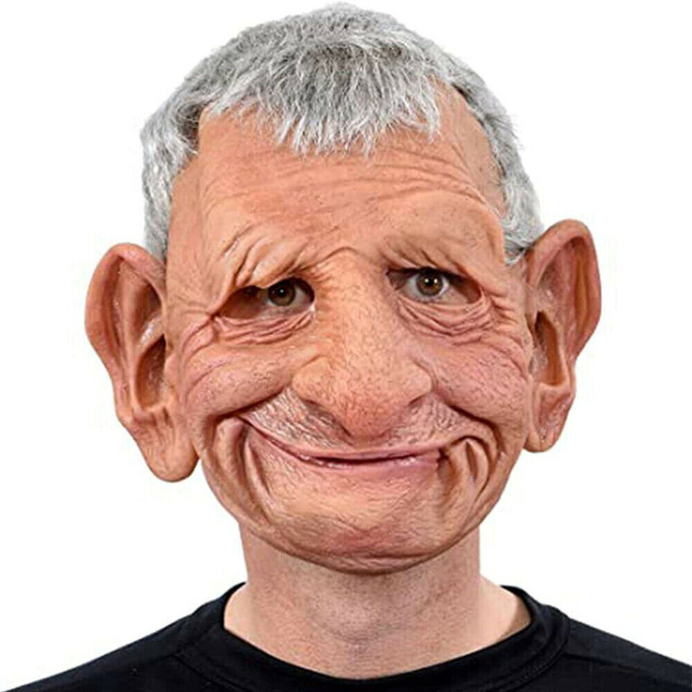 Yetp Star (Big Ears And Grandpa) Old Man Mask Latex Halloween Cosplay Party Realistic Full Face Cover Headgear
