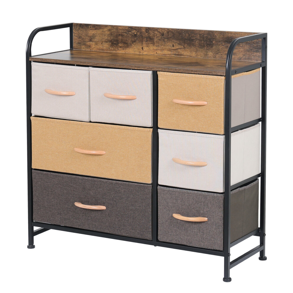 Fabric Chest of Drawers 7-Drawer Dresser Bedroom 3-Tier Storage Unit