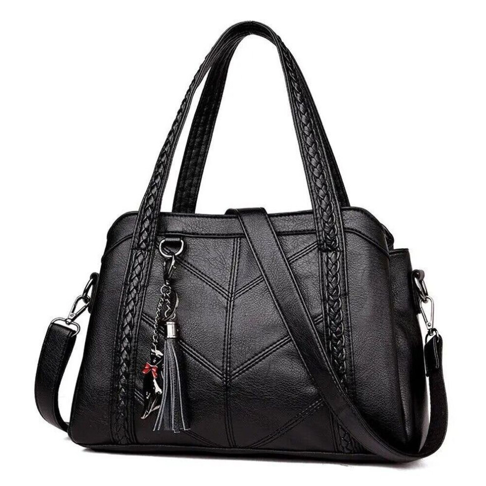 (  Black) Beautiful Women Handbag Shoulder Bag Ladies Purse Crossbody Soft Leather