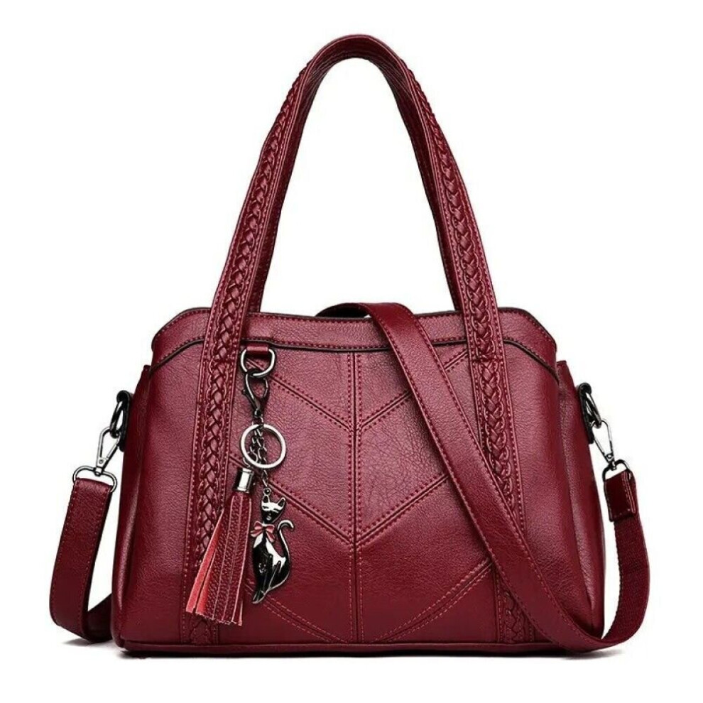 (  Wine Red) Beautiful Women Handbag Shoulder Bag Ladies Purse Crossbody Soft Leather