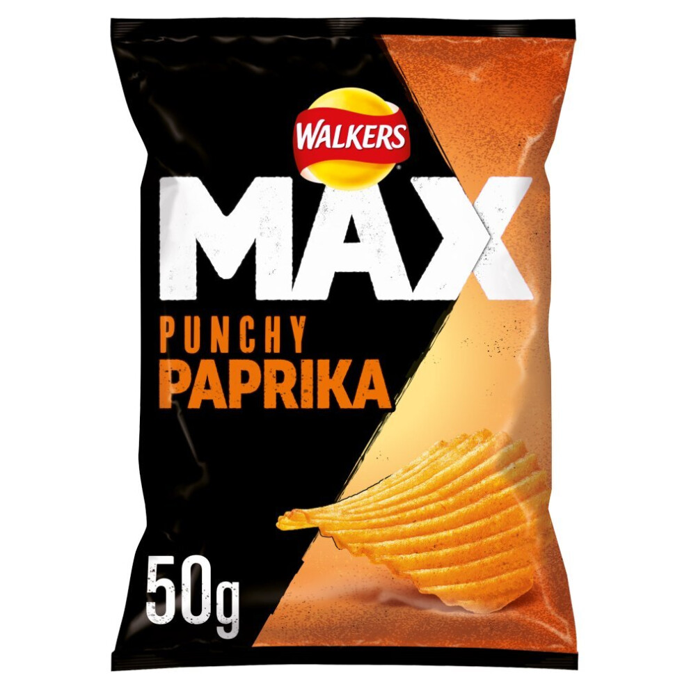 Walkers Max Punchy Paprika Crisps Box 50G (Pack Of 24)