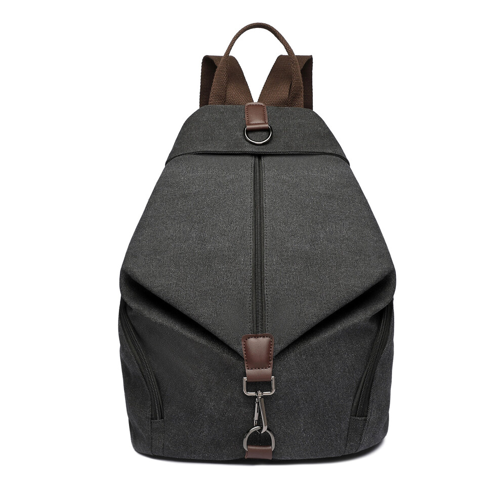 (Black) Fashion Anti-Theft Canvas Backpack Black