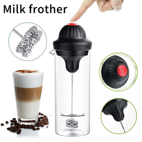 Milk Frother Electric Foamer Coffee Foam Maker Milk Shake Mixer Jug UK on OnBuy