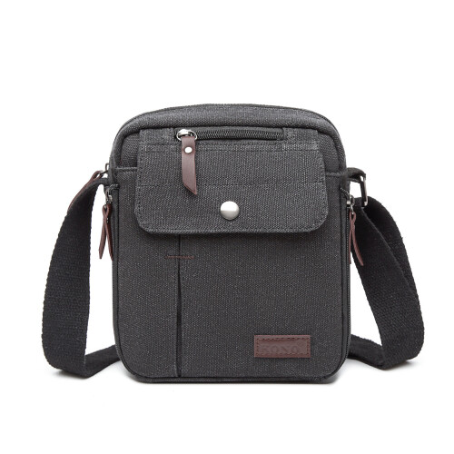 Miss Lulu (Black) Multi Pocket Cross Body Shoulder Bag