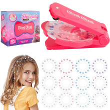 Gemas para o cabelo Brilhante Diamante Máquina de agrafos para o cabelo Prenda para rapariga