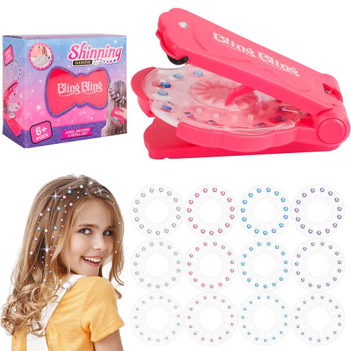 Μαλλιά Gems Bling γυαλιστερό διαμάντι μαλλιά Sparkle συρραπτικό μηχάνημα κορίτσι δώρο