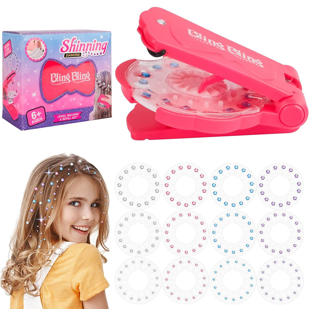 Cywl2023fa Hair Gems Bling Shining Diamond Hair Sparkle Stapler Machine Girl Gift