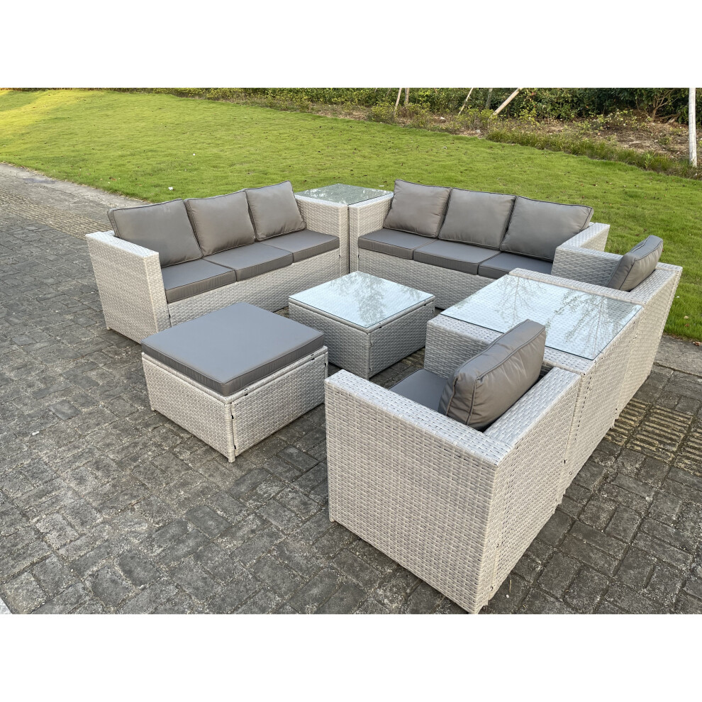 Fimous Outdoor PE Rattan Garden Furniture Set Wicker Sofa Set 9 Seat