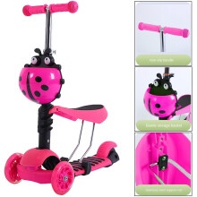 3 in 1 Kids Scooter Adjustable Seat 3 Wheels Kick Scooters