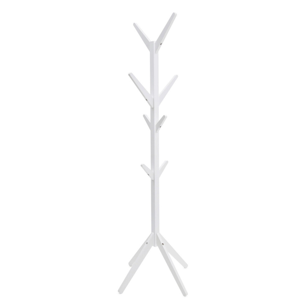 Hampton Wooden Hat and Coat Stand, Rack, Tree - White