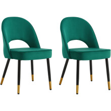 (Set of 2 , Green) Padded Velvet Dining Chairs Set of 2 Or Single