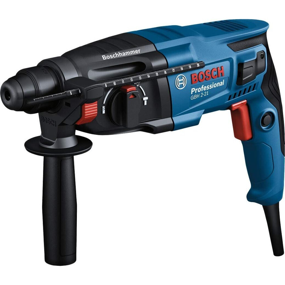 Bosch GBH 2-21 Hammer Drill 240V With SDS Plus In Carry Case - Blue
