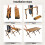 (120cm) Foldable Wooden Egg Roll Picnic Table Portable Outdoor Table 5