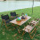 (120cm) Foldable Wooden Egg Roll Picnic Table Portable Outdoor Table 6