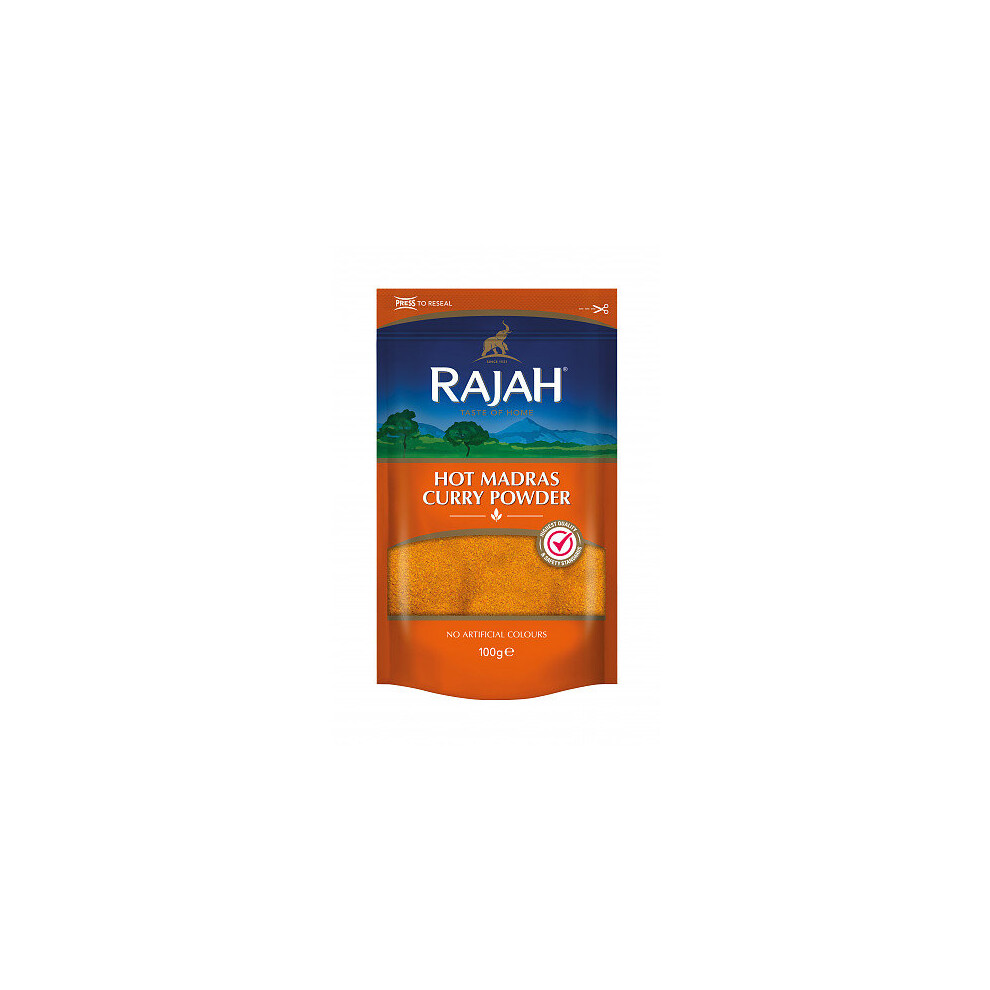 Rajah Hot Madras Curry Powder 100g (Pack of 10)