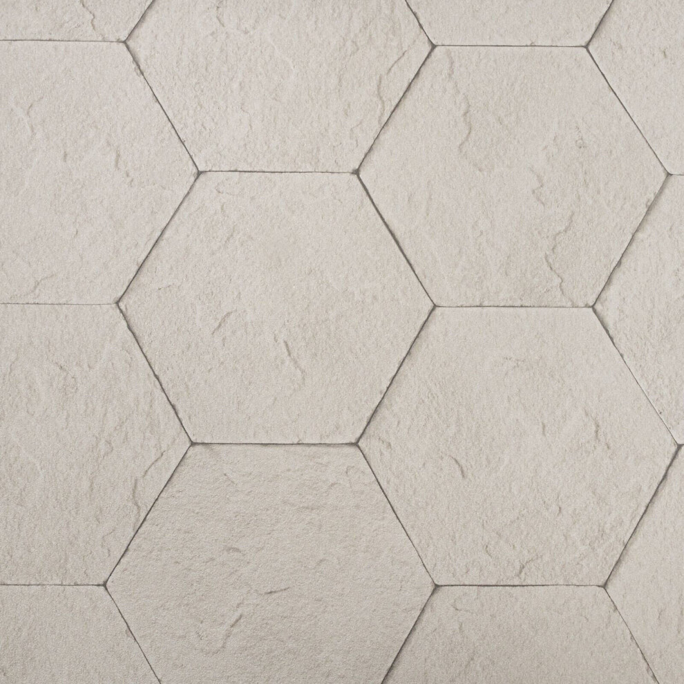 Rasch Grey Brown Wallpaper Mix Taupe Hexagon Brick Tile Wall Effect Textured 5060729376690