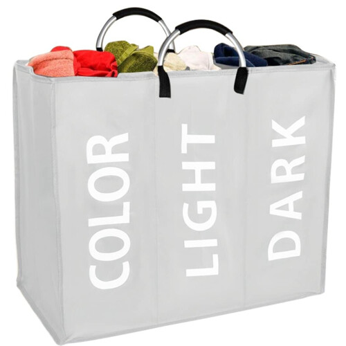 (Light Grey) Collapsible Xl Laundry Basket Dirty Washing
