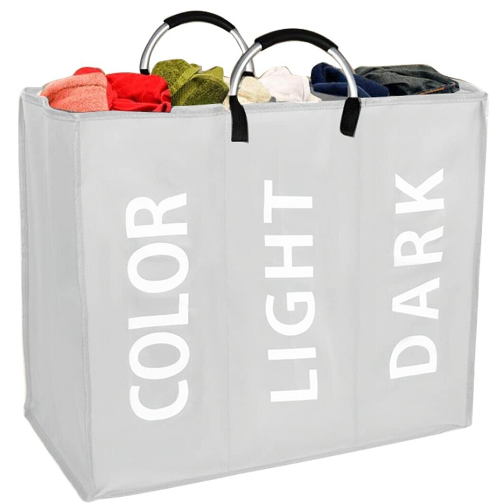 (Light Grey) Collapsible Xl Laundry Basket Dirty Washing