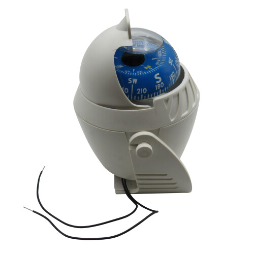 Illuminated Pivoting Marine Navigation Compass White (Mounted Bracket) 1
