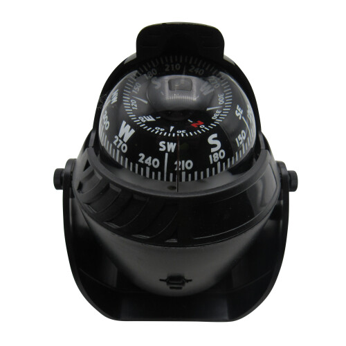 Illuminated Pivoting Marine Navigation Compass Black (Mounted Bracket)
