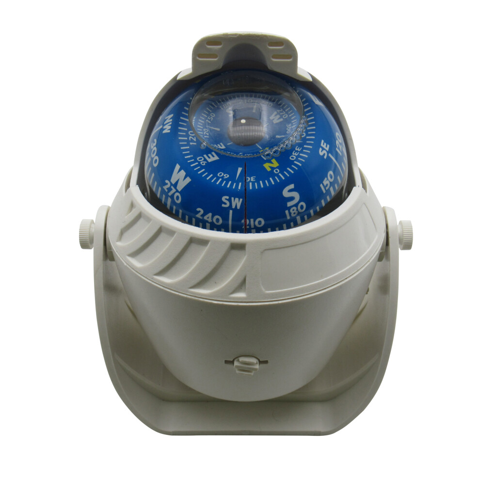 Securefix Direct White Illuminated Pivoting Marine Navigation Compass (Mounted Bracket)