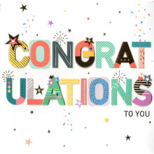 Congratulations To You Embellished Greeting Card Talking Pictures Cards