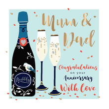Mum & Dad On Your Anniversary Embellished Greeting Card Talking Pictures Cards