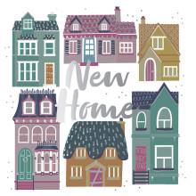 New Home Happy Times Foiled Houses Greeting Card Talking Pictures Cards