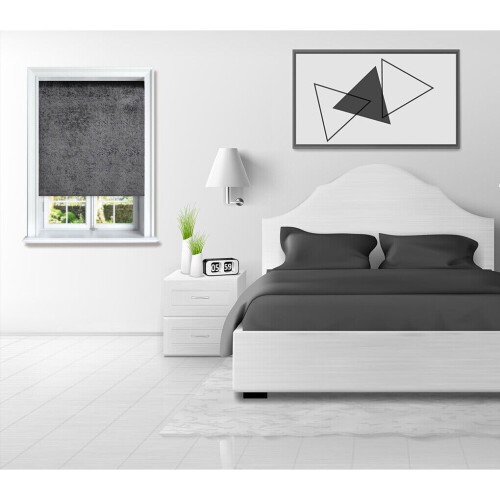 (Charcoal, 180 cm Width x 165 cm Drop) VELVET CRUSHED ROLLER BLIND 1