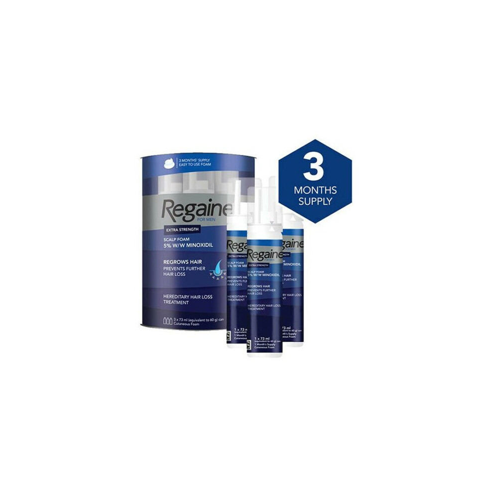 (3 Month Supply) Regaine 5% Extra Strength Hair Regrowth / Hair Loss Treatment Foam For Men