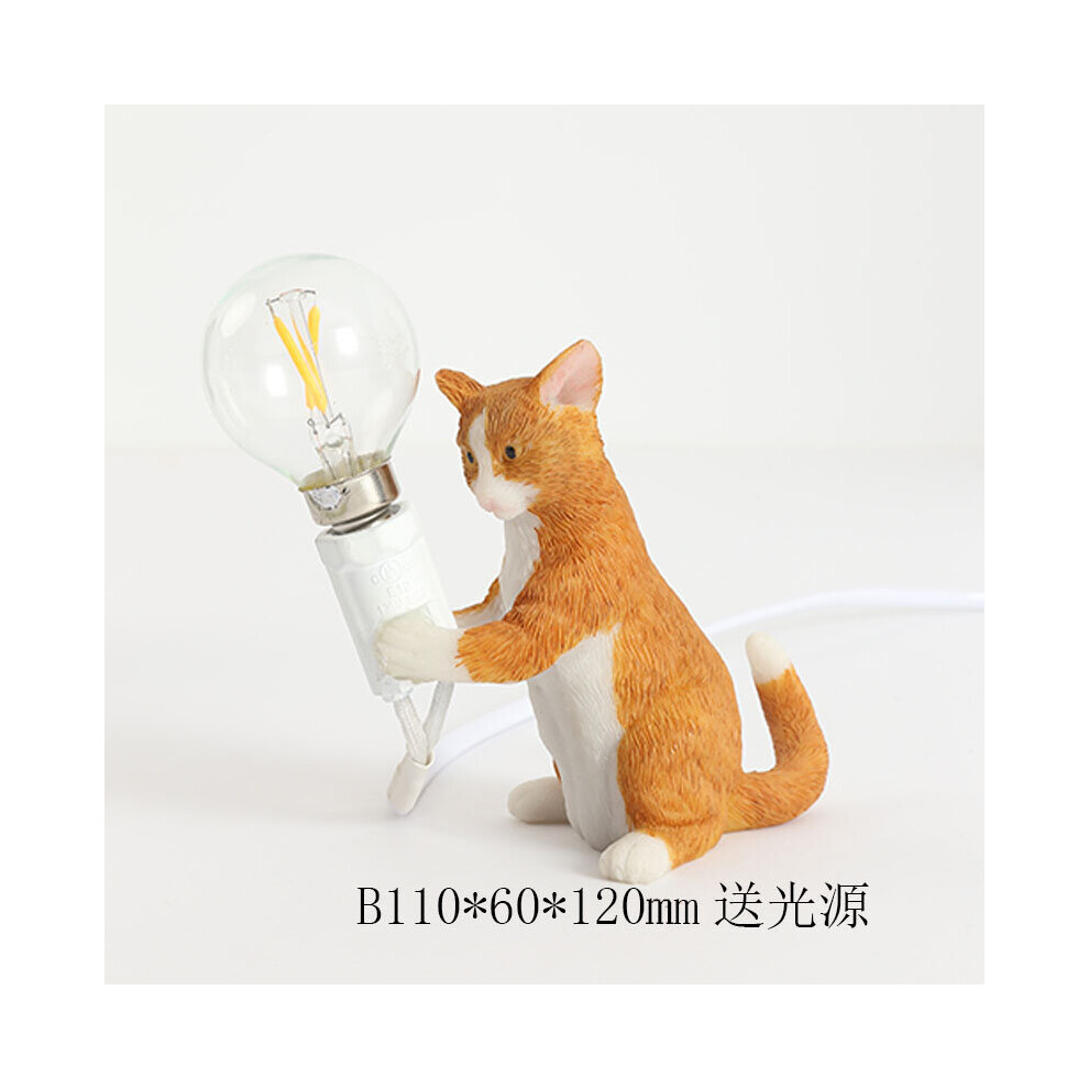 (Orange style 2) Animals Table Lamps Nordic Children's Bedroom Resin Cat Table Light Desk Lamp Luminaire home Decor