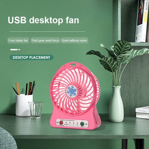 USB Tischkleiner Ventilator Student Wiederaufladbarer Mini Ventilator Schneeflocken Ventilator Nachtlicht 1