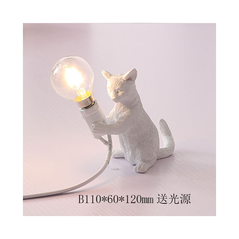 (white style 2) Animals Table Lamps Nordic Children's Bedroom Resin Cat Table Light Desk Lamp Luminaire home Decor