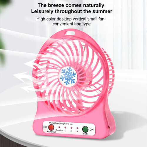 USB Tischkleiner Ventilator Student Wiederaufladbarer Mini Ventilator Schneeflocken Ventilator Nachtlicht 2