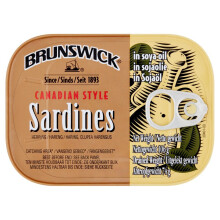 Brunswick Canadian Style Sardines in Soya Oil 106g (Pack of 6)