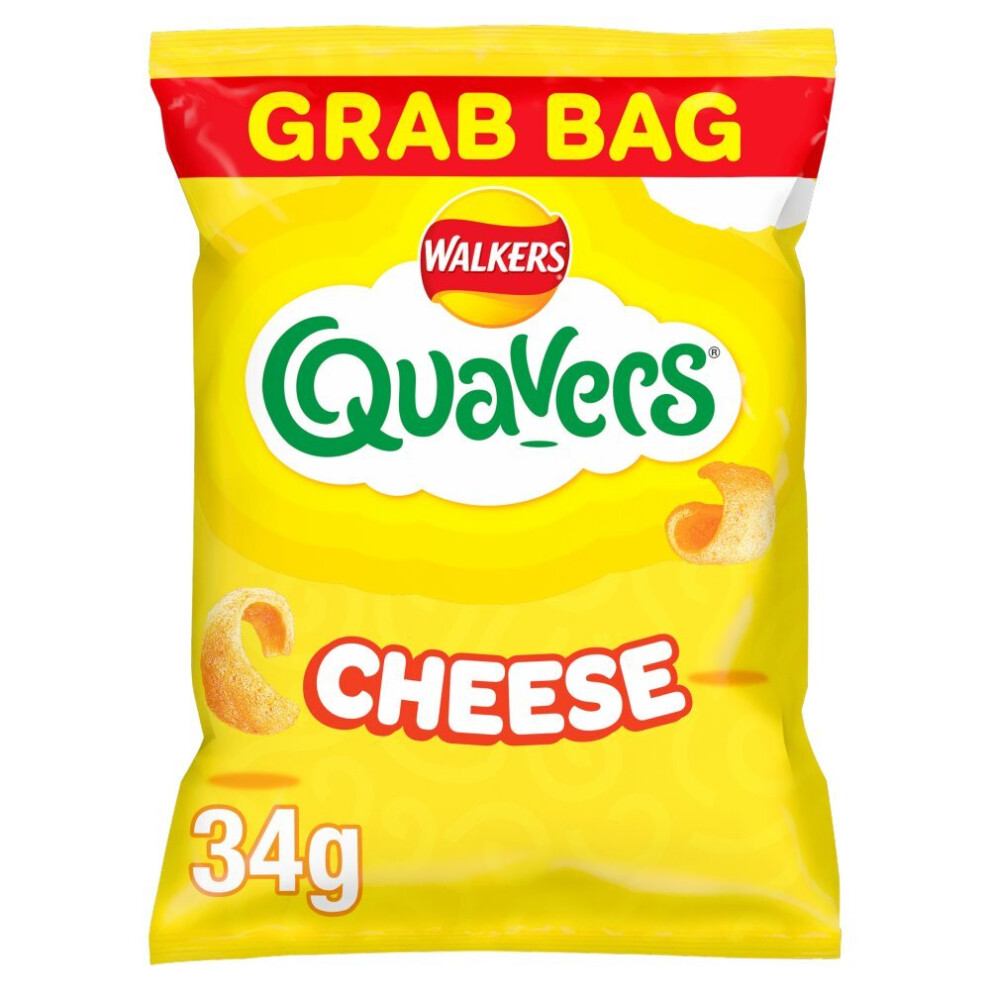 Walkers Quavers Cheese Snacks Crisps 34g (Pack of 30)